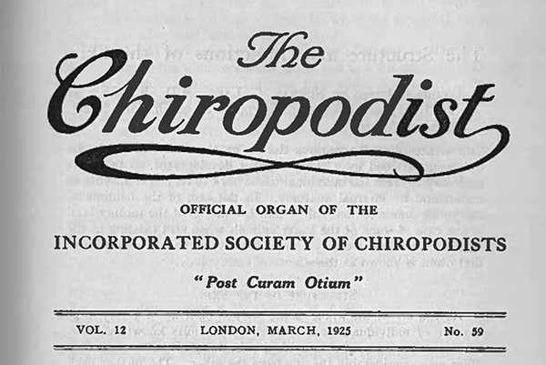 The Chiropodist March 1925 cover